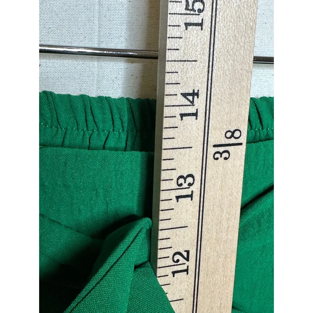 Lulus Women's Tie Front Elastic Waist Wide Leg Pants size Small Kelly Green